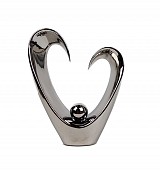 Ασημί Διακοσμητικό Κεραμικό με καμπυλωτό τελείωμα