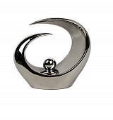 Ασημί Διακοσμητικό Κεραμικό Με Καμπυλωτό Τελείωμα