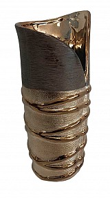 Βάζο Κεραμικό Διακοσμητικό Σε Καφέ-Χρυσό Χρώμα