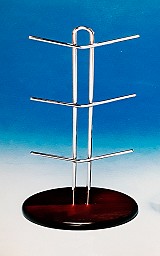 Κυπελοστάτης Μεταλλικός Chrome Με Ξύλινη Βάση