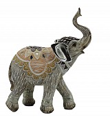 Διακοσμητικό Polyresin Ελέφαντας Σομόν/Γκρι   20x8x24εκ