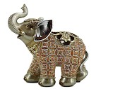 Διακοσμητικό Polyresin Ελέφαντας Σομόν/Ασημί 16x7x16.5εκ