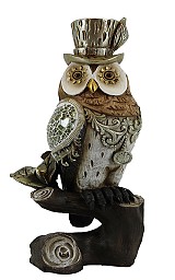 Διακοσμητική Κουκουβάγια Polyresin σε κλαδί 10x8x24εκ