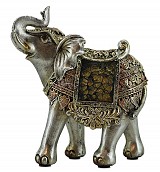 Διακοσμητικό Polyresin Ελέφαντας Ασημί/Λαδί 12x5x12.5εκ