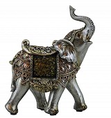 Διακοσμητικό Polyresin Ελέφαντας Ασημί/Λαδί 14.5x7x17.5εκ