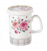 Πορσελάνινη Κούπα Με Καπάκι Floral Paris Roses Μ28200-5