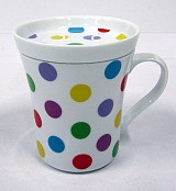 Πορσελάνινη Κούπα  Πουά Με Καπάκι