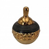 Φοντανιέρα Κεραμική Με Καπάκι Καφέ/Χρυσή 15,5x15,5x19,5εκ