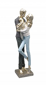 Διακοσμητική Πολυεστερική Φιγούρα Ζευγάρι Αγκαλιά Με Μωρό 9.5x9.5x33.5εκ