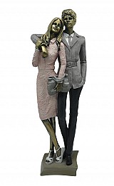 Διακοσμητική Πολυεστερική Φιγούρα Ζευγάρι σε Χρυσό/Οπάλ 15x9.8x42εκ.