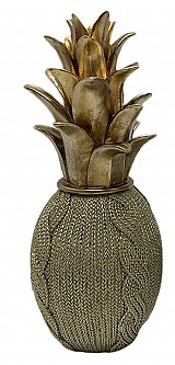 Διακοσμητικός Ανανάς Polyresin Light Green- Χρυσός 10x10x25εκ