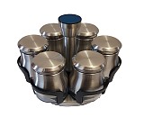 Θήκη Για Μπαχαρικά Inox Με Περιστρεφόμενη Βάση 6τεμ.