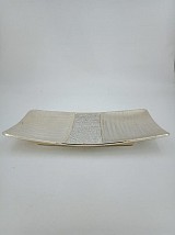 Διακοσμητική Κεραμική Ορθογώνια Σαμπανιζέ Πιατέλα Με Στρας 40.3x24.4x5cm