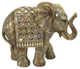 Διακοσμητικός Ελέφαντας Πολυεστερικός Σε Χρυσό Αντικέ Χρώμα 23x8x19cm