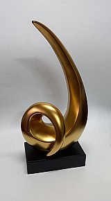 Κεραμικό Διακοσμητικό Βάζο Φλόγα Στριφτή Σε Χρυσό Ματ 38.1cm