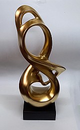 Κεραμικό Διακοσμητικό Αφηρημένο Σχέδιο Σε Χρυσό Ματ  53.34cm