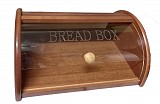 Ξύλινη Bread ψωμιέρα με τζάμι σε καρυδί χρώμα 35x27x15εκ