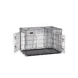 FEANDREA Dog Cage, Dog Crate with 2 Doors, 122 x 74.5 x 80.5 cm, Black PPD48BK