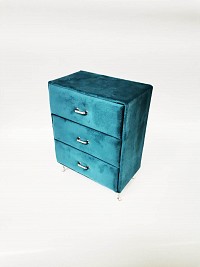 Μπιζουτίερα συρταρίερα Βελουτέ Πετρόλ 19,5*9*15cm c.j.Maripel 97833