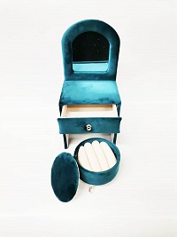 Μπιζουτιέρα κομότα σετ 2 τεμαχίων Βελουτέ Πετρόλ c.j Maripel