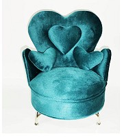 Μπιζουτιέρα Πολυθρόνα Με εσωτερικό καθρέφτη Βελουτέ Πετρόλ 18χ13χ16cm c.j. Maripel 97838