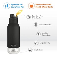 Asobu Buddy Bottle 3 σε 1 Μπουκάλι Θερμός Με Μπωλ Φαγητού και Νερού για κατοικίδιο Ανοξείδωτο  1000ml