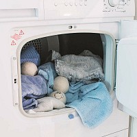 Navaris Wool Dryer Balls - Υποαλλεργικές Επαναχρησιμοποιήσιμες Μάλλινες Μπάλες Στεγνωτηρίου με Βαμβακερή Θήκη Μεταφοράς - 6 Τεμ