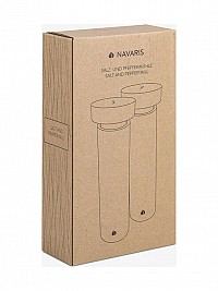 Navaris Σετ Χειροκίνητοι Μύλοι Μπαχαρικών από Ξύλο 20.5cm 2τμχ