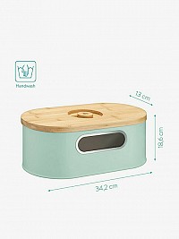 Navaris Ψωμιέρα με Καπάκι Μεταλλική Mint 33.5x19.5x13cm