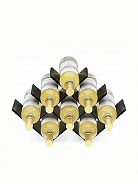 Navaris Επιτραπέζια Μπουκαλοθήκη Ξύλινη για 8 Μπουκάλια Μαύρη 43.5x10x29.5εκ. 54003.01