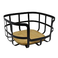 ΦΡΟΥΤΙΕΡΑ ΜΕΤΑΛΛΙΚΗ ΜΑΥΡΗ ΜΕ ΜΠΑΜΠΟΥ 24x24x12,7εκ. ANKOR