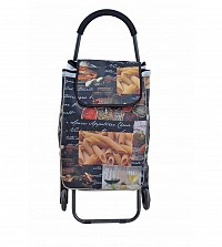 ΚΑΡΟΤΣΙ ΛΑΪΚΗΣ ΜΕΤΑΛΛΙΚΟ ΜΕ 2 ΤΡΙΠΛΕΣ ΡΟΔΕΣ PIZZA PASTA ΣΑΚΟ 44x33x99εκ. ANKOR 821716