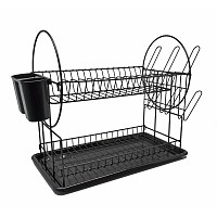 ΠΙΑΤΟΘΗΚΗ ΔΙΩΡΟΦΗ ΜΕΤΑΛΛΙΚΗ ΜΑΥΡΗ ΜΕ ΜΑΥΡΟ ΔΙΣΚΟ 50x24x34 εκ. ANKOR