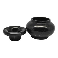 ΣΤΑΧΤΟΔΟΧΕΙΟ ΚΕΡΑΜΙΚΟ ΜΕ ΚΑΠΑΚΙ ΑΝΤΙΑΝΕΜΙΚΟ ΜΑΥΡΟ ΜΑΡΜΑΡΟ 11,5x11,5x8,5εκ.ANKOR