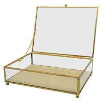 ΚΟΥΤΙ ΑΠΟΘΗΚΕΥΣΗΣ ΚΟΣΜΗΜΑΤΩΝ ΓΥΑΛΙΝΟ ME ΧΡΥΣΟ ΠΛΑΙΣΙΟ 21x16x6εκ. ANKOR