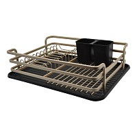 ΠΙΑΤΟΘΗΚΗ ΑΛΟΥΜΙΝΙΟΥ ΣΕ ΣΑΜΠΑΝΙΖΕ ΧΡΩΜΑ ΜΕ ΜΕ ΜΑΥΡΟ ΔΙΣΚΟ 45,5x30,3x12,8εκ.ANKOR