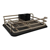 ΠΙΑΤΟΘΗΚΗ ΑΛΟΥΜΙΝΙΟΥ ΣΕ ΣΑΜΠΑΝΙΖΕ ΧΡΩΜΑ ΜΕ ΜΕ ΜΑΥΡΟ ΔΙΣΚΟ 45,5x30,3x12,8εκ.ANKOR