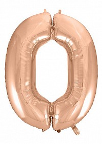Number Rose Gold Number 0 foil balloon 92 cm