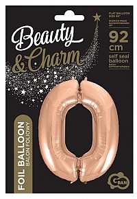 Number Rose Gold Number 0 foil balloon 92 cm