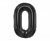 Number B&C Matt Black Black Number 0 Foil Balloon 85 cm