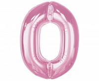 Number Light Pink Pink Number 0 Foil Balloon 92 cm