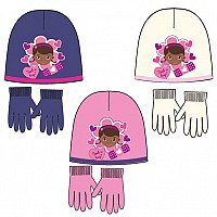 Doc McStuffins Hug Disney Dr. Plush childrens hat + glove set 52-54 cm