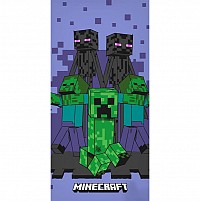 Minecraft Purple bath towel, beach towel 70x140cm
