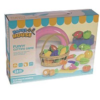 Set of fruit and vegetables for cutting in a basket 22576