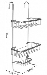 Hanging shower shelf - silver