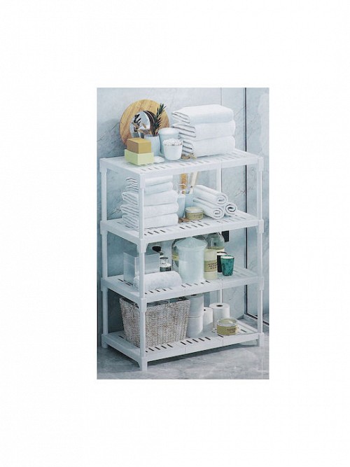 Πλαστική Επιδαπέδια Ραφιέρα Πολλαπλών Χρήσεων με 4 Ράφια 86x44x32cm BJ86-5 Λευκό