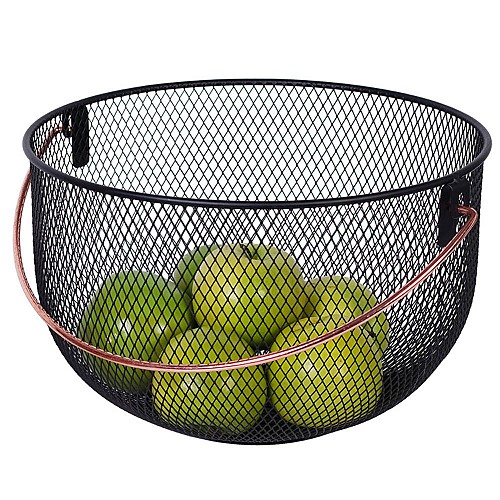 ΦΡΟΥΤΙΕΡΑ ΜΕΤΑΛΛΙΚΗ ΜΑΥΡΗ ΜΕ ΡΟΖ ΧΡΥΣΗ ΛΑΒΗ 30x19εκ.ANKOR