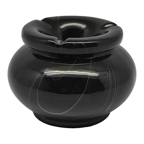 ΣΤΑΧΤΟΔΟΧΕΙΟ ΚΕΡΑΜΙΚΟ ΜΕ ΚΑΠΑΚΙ ΑΝΤΙΑΝΕΜΙΚΟ ΜΑΥΡΟ ΜΑΡΜΑΡΟ 11,5x11,5x8,5εκ.ANKOR