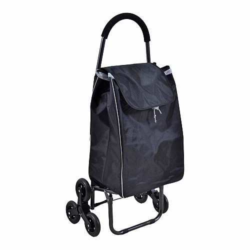 ΚΑΡΟΤΣΙ ΛΑΪΚΗΣ ΜΕΤΑΛΛΙΚΟ ΜΕ 2 ΤΡΙΠΛΕΣ ΡΟΔΕΣ ΚΑΙ ΜΑΥΡΟ ΣΑΚΟ 44x33x99εκ. ANKOR 828364