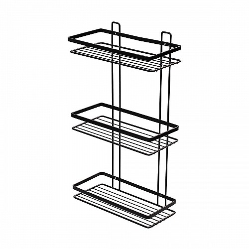 ESTIA ΕΤΑΖΕΡΑ ELEGANT ΜΕΤΑΛΛΙΚΗ ΙΣΙΑ 3 ΘΕΣΕΩΝ 46x25x12.5cm ΜΑΥΡΗ